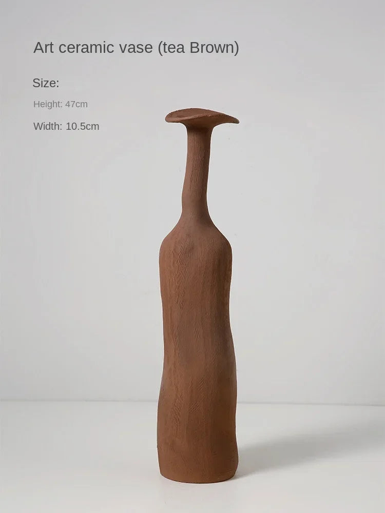 Mist small porcelain vase in mocha