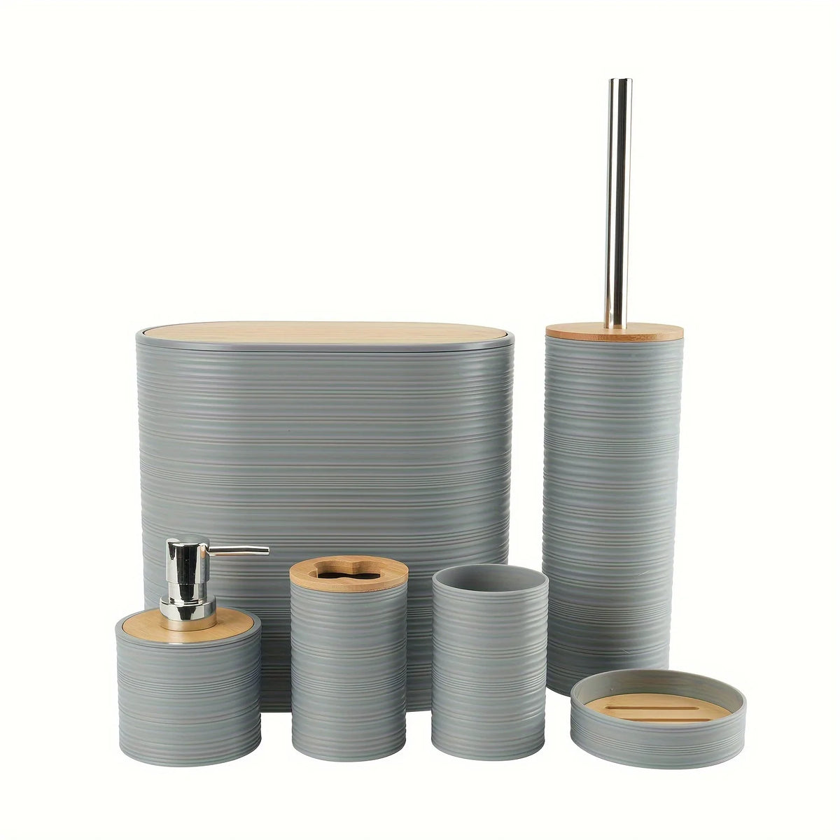 Dune 6-piece bathroom set in grey