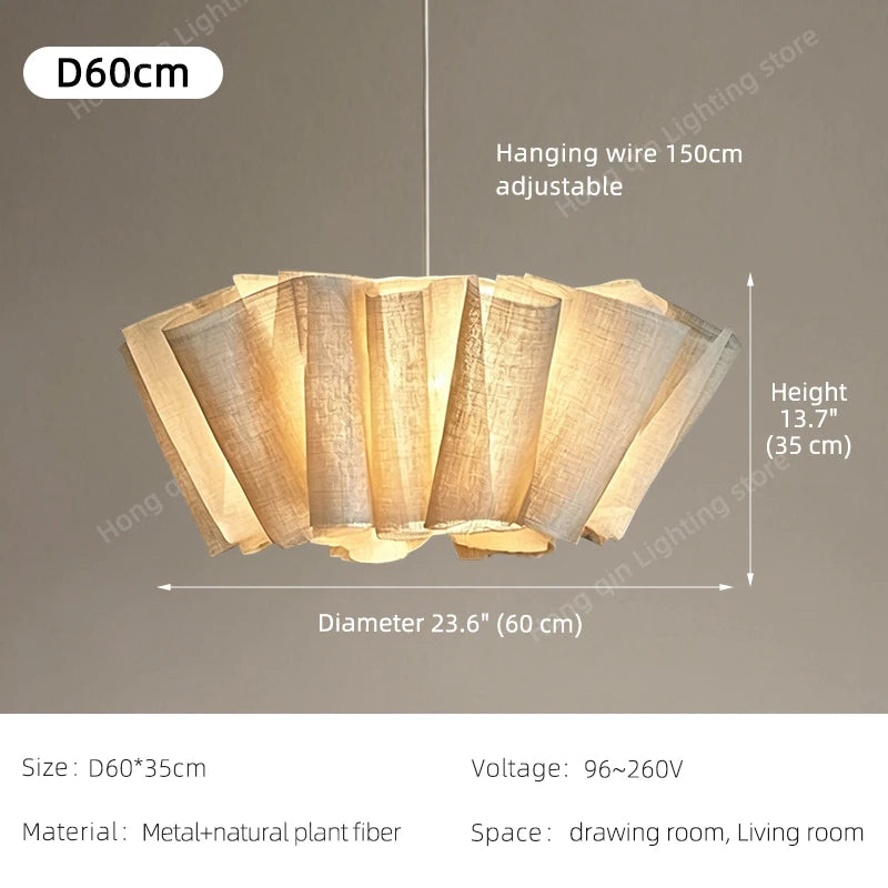 Pleat fabric pendant light, 60 cm