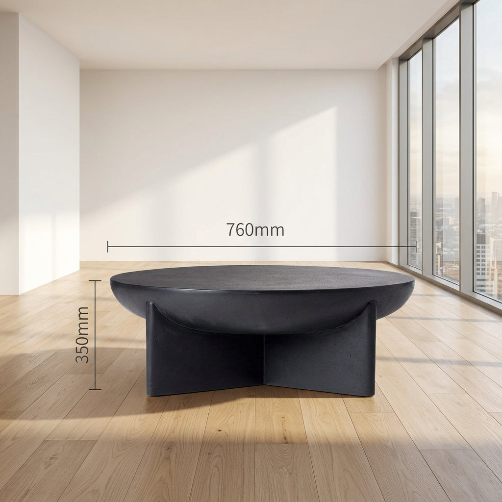 Halo round coffee table in black