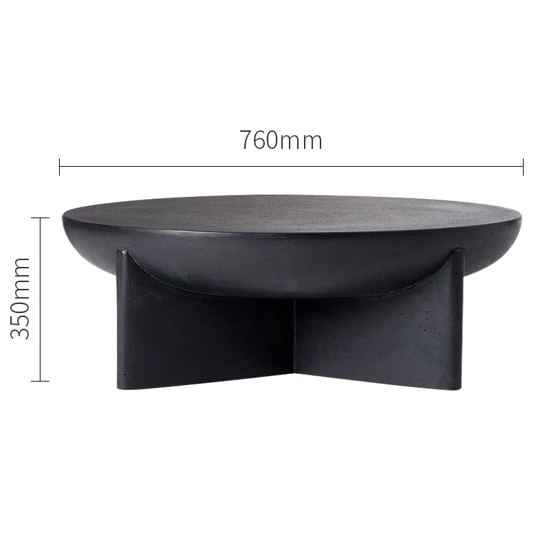 Halo round coffee table in black