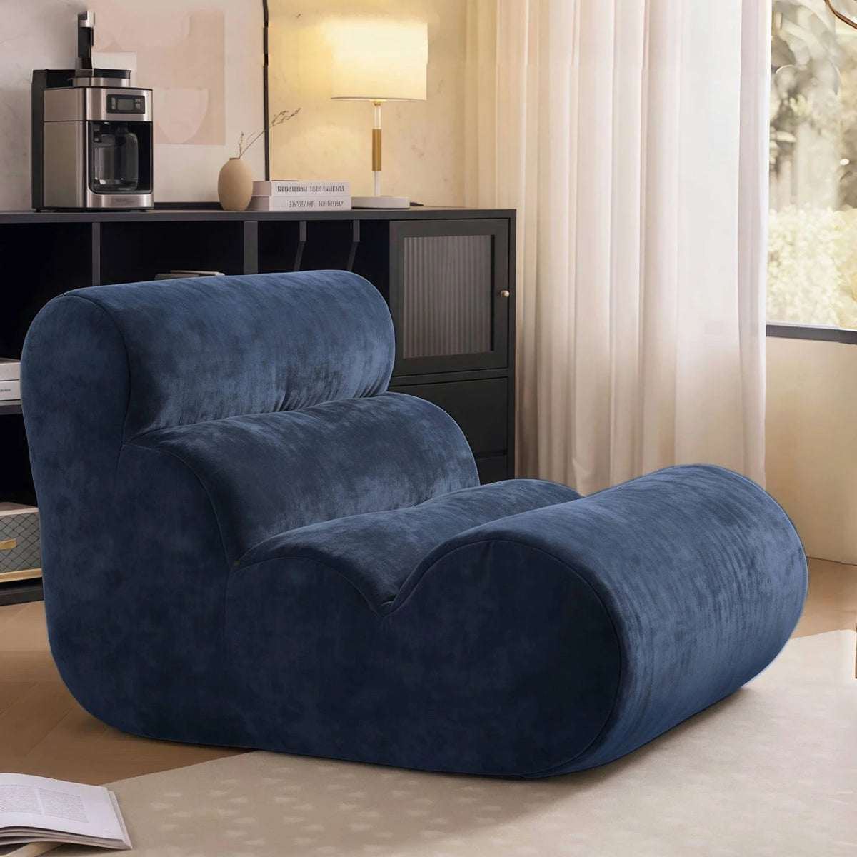 Drift curved floor lounge in blue