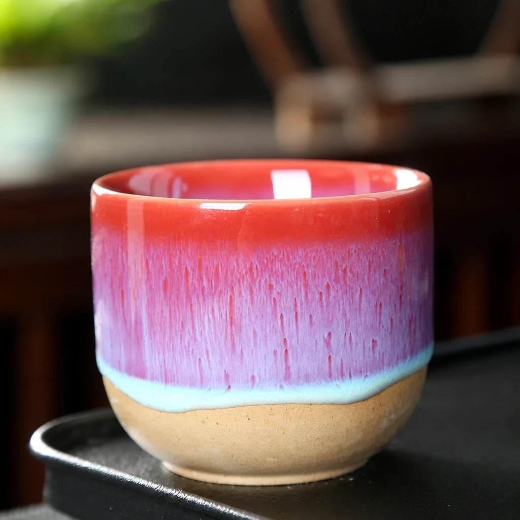 Ember Jianzhan tea cup in red