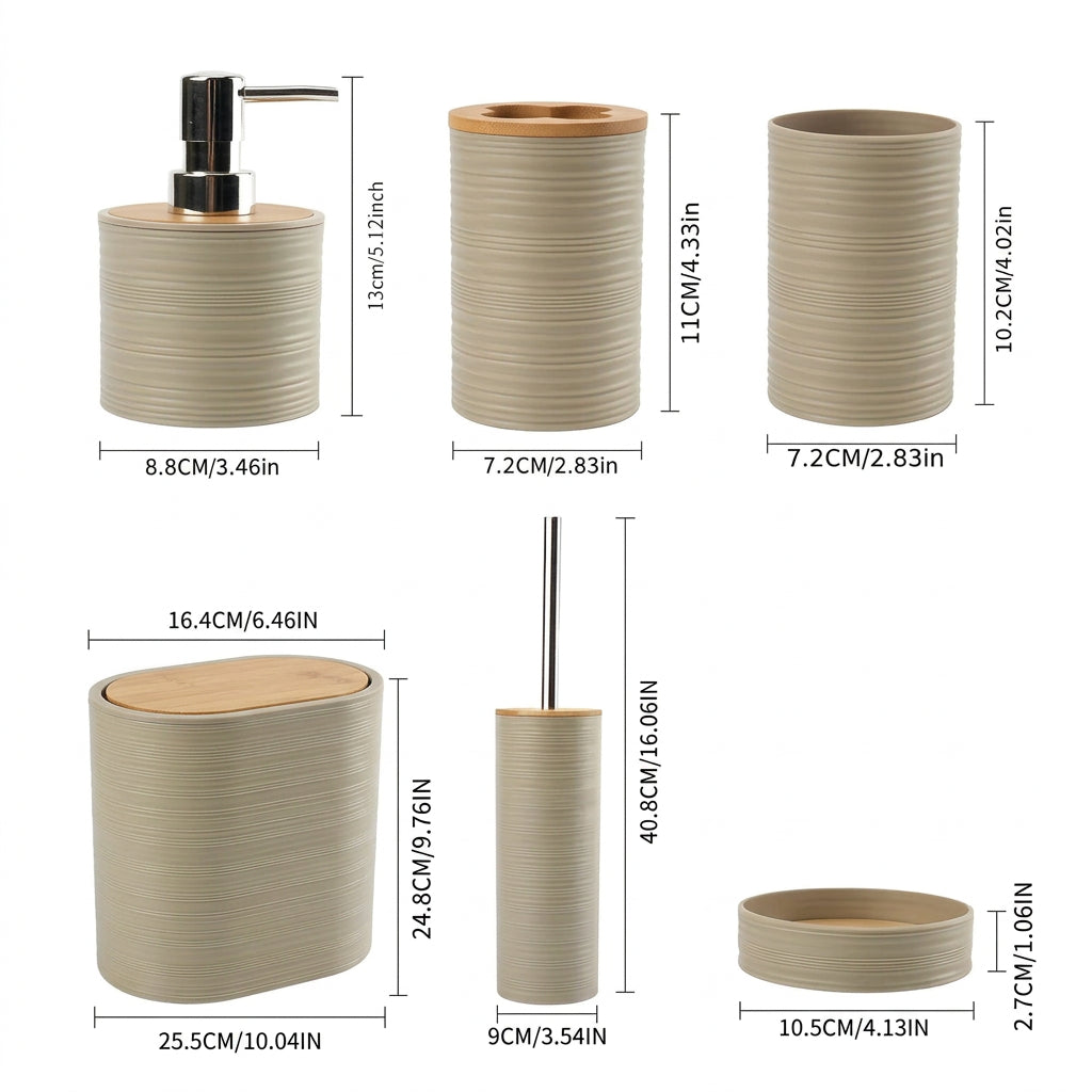 Dune 6-piece bathroom set