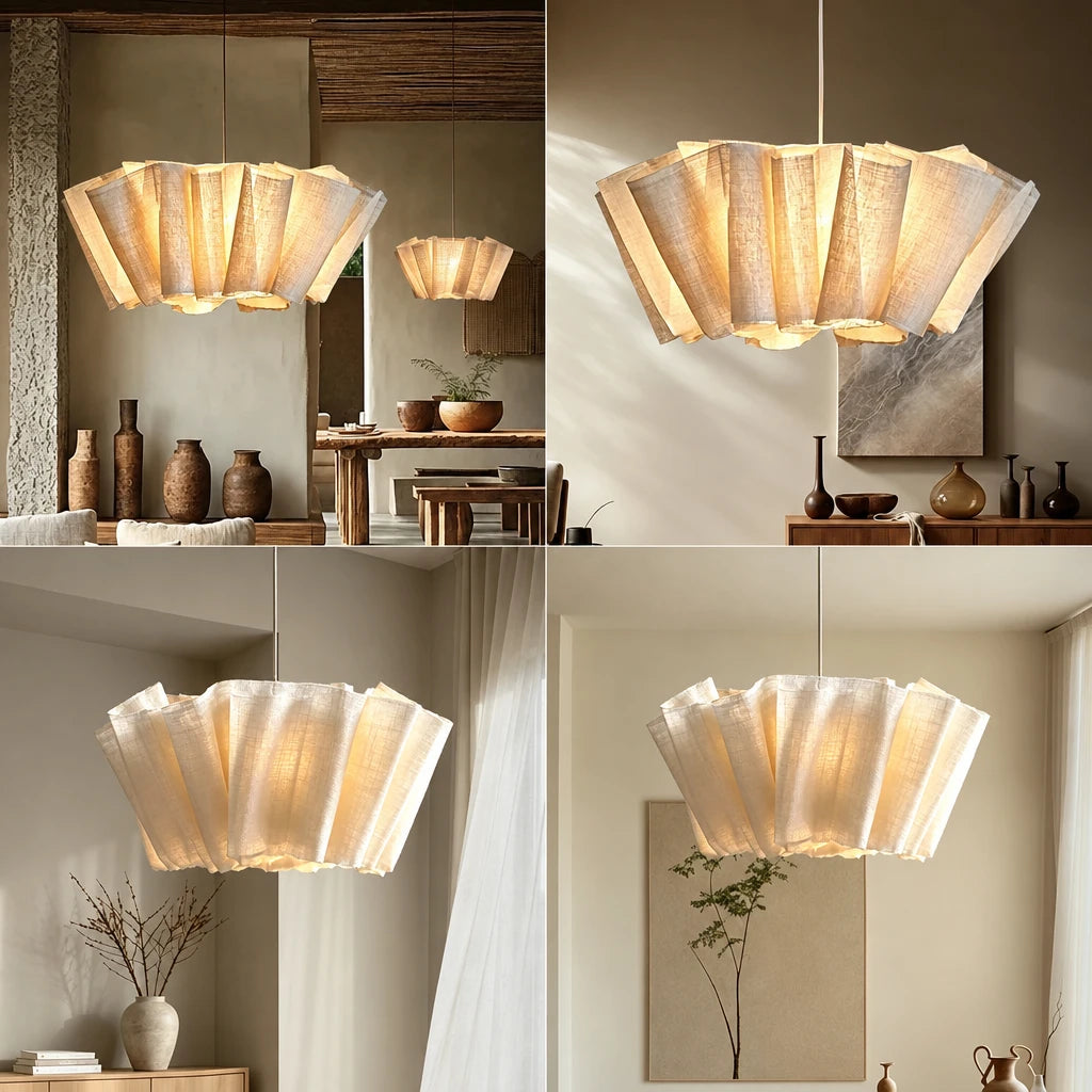 Pleat fabric pendant light
