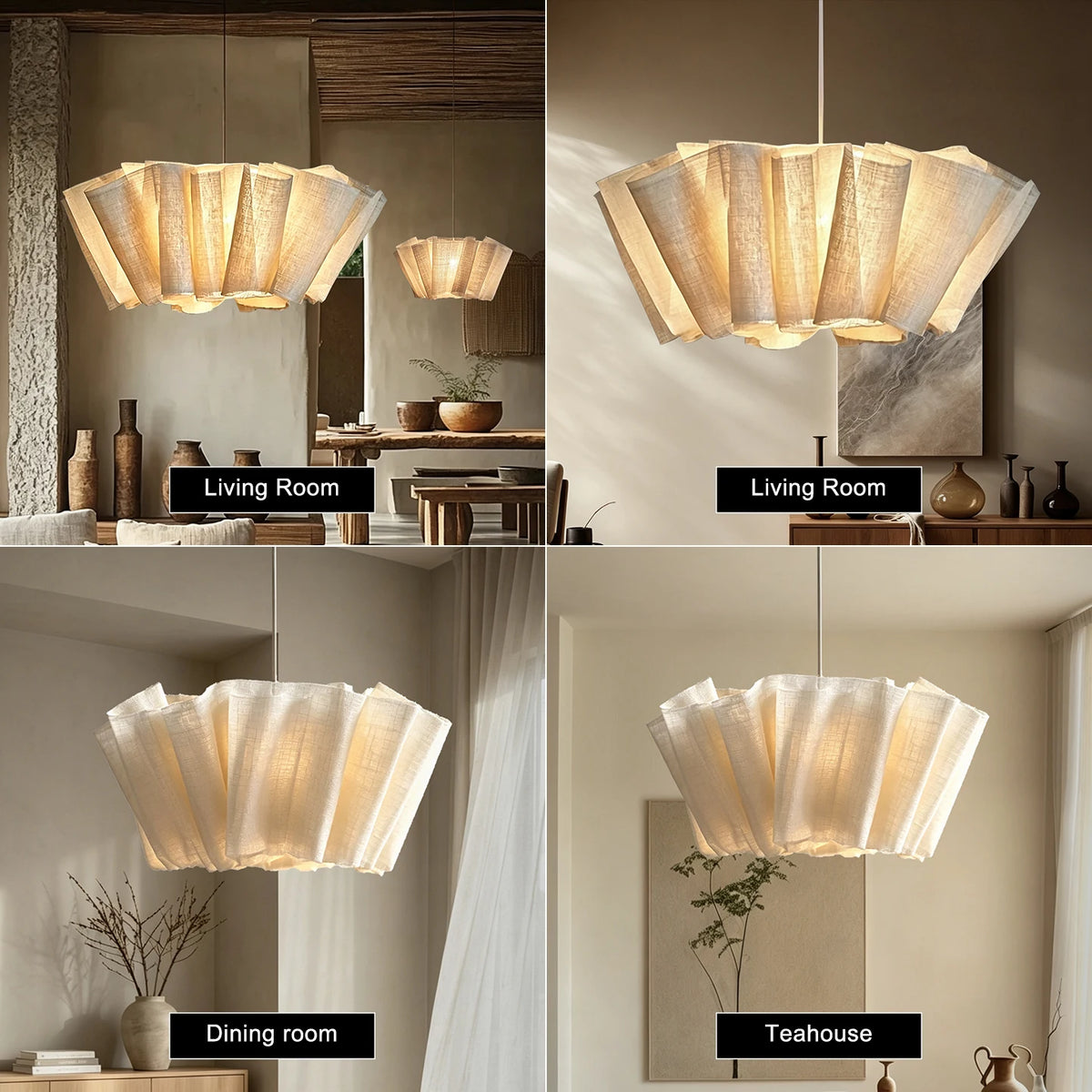 Pleat fabric pendant light