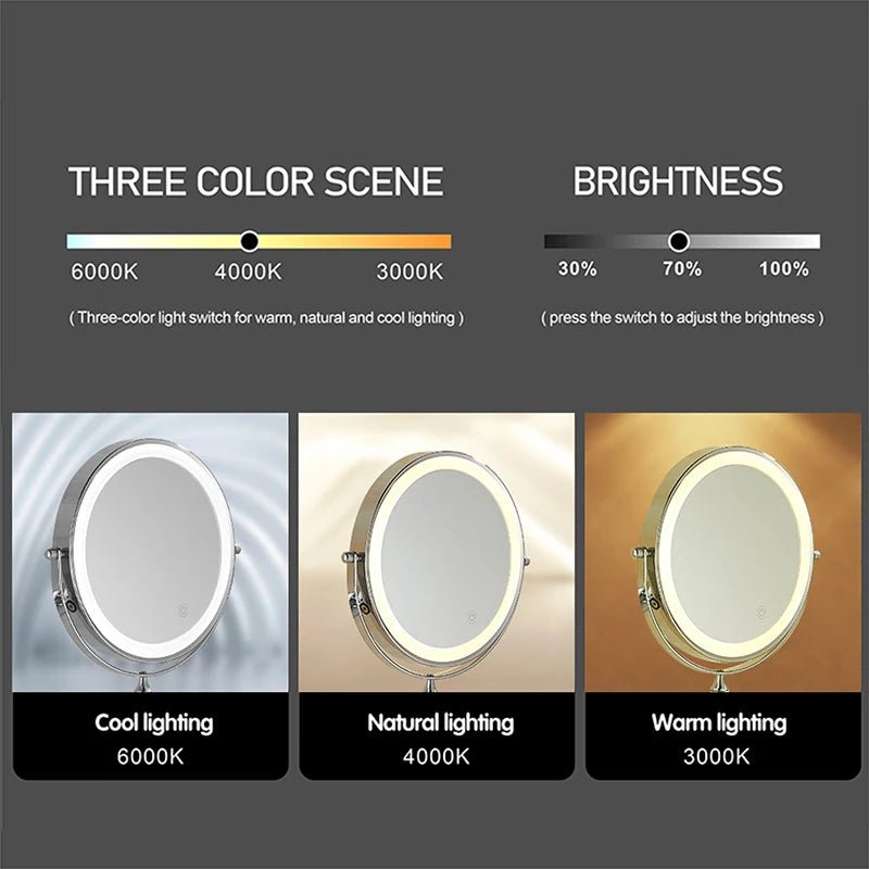 Chrome Smart Bathroom Makeup Mirror x7 Magnifier - Housdecor