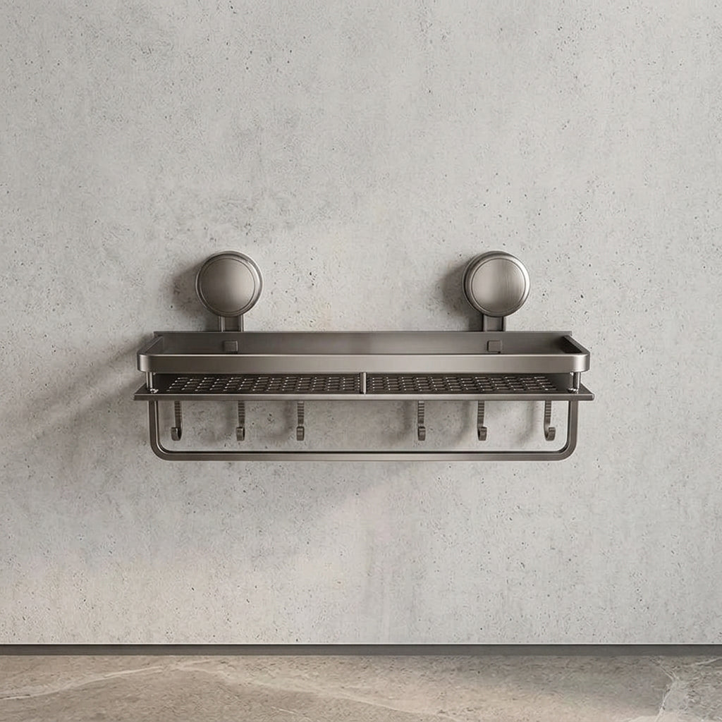 Stay no-drill aluminium bathroom rack