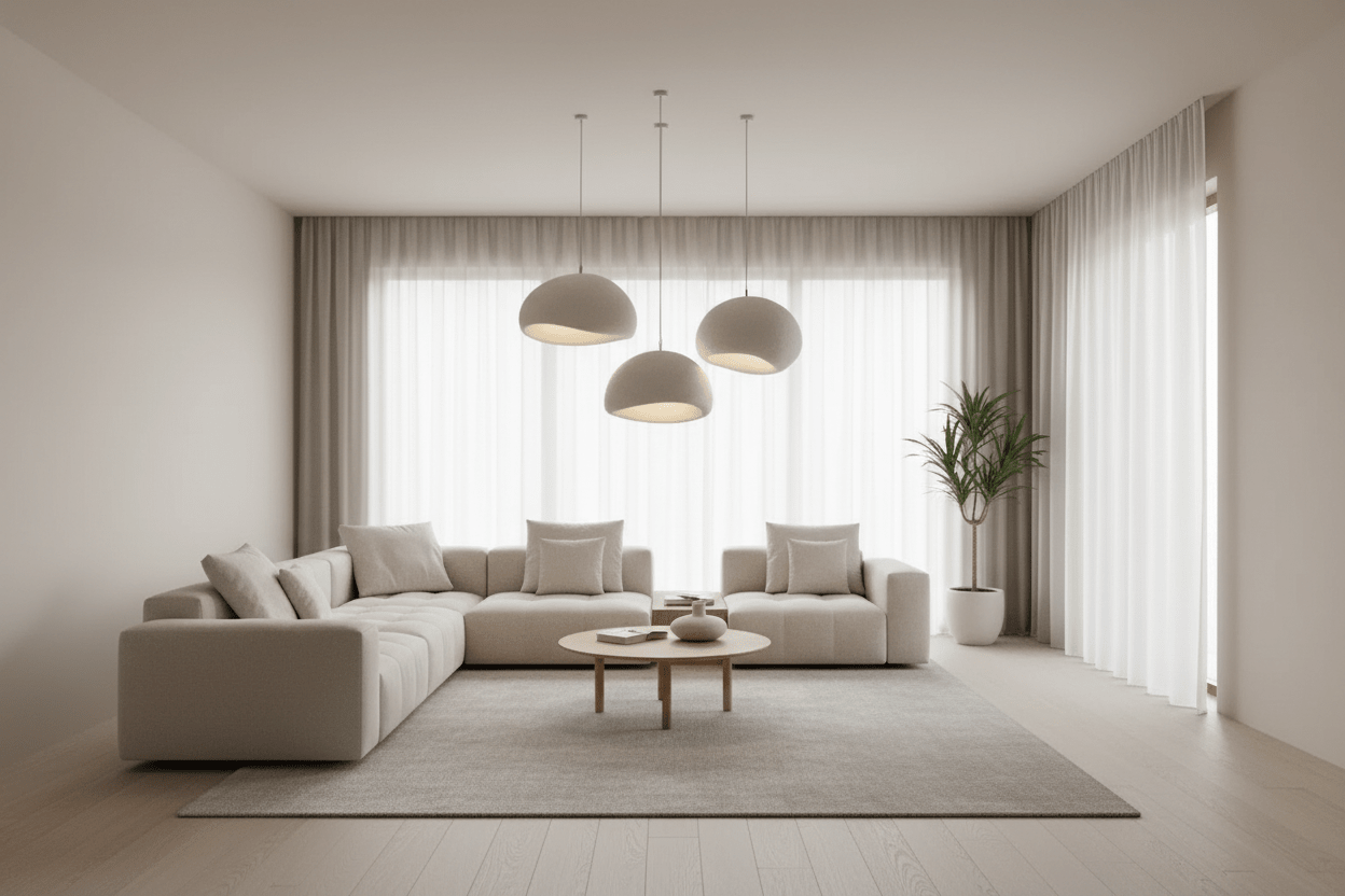 Nordic LED Pendant Light - White Geometric - Scandinavian - Housdecor