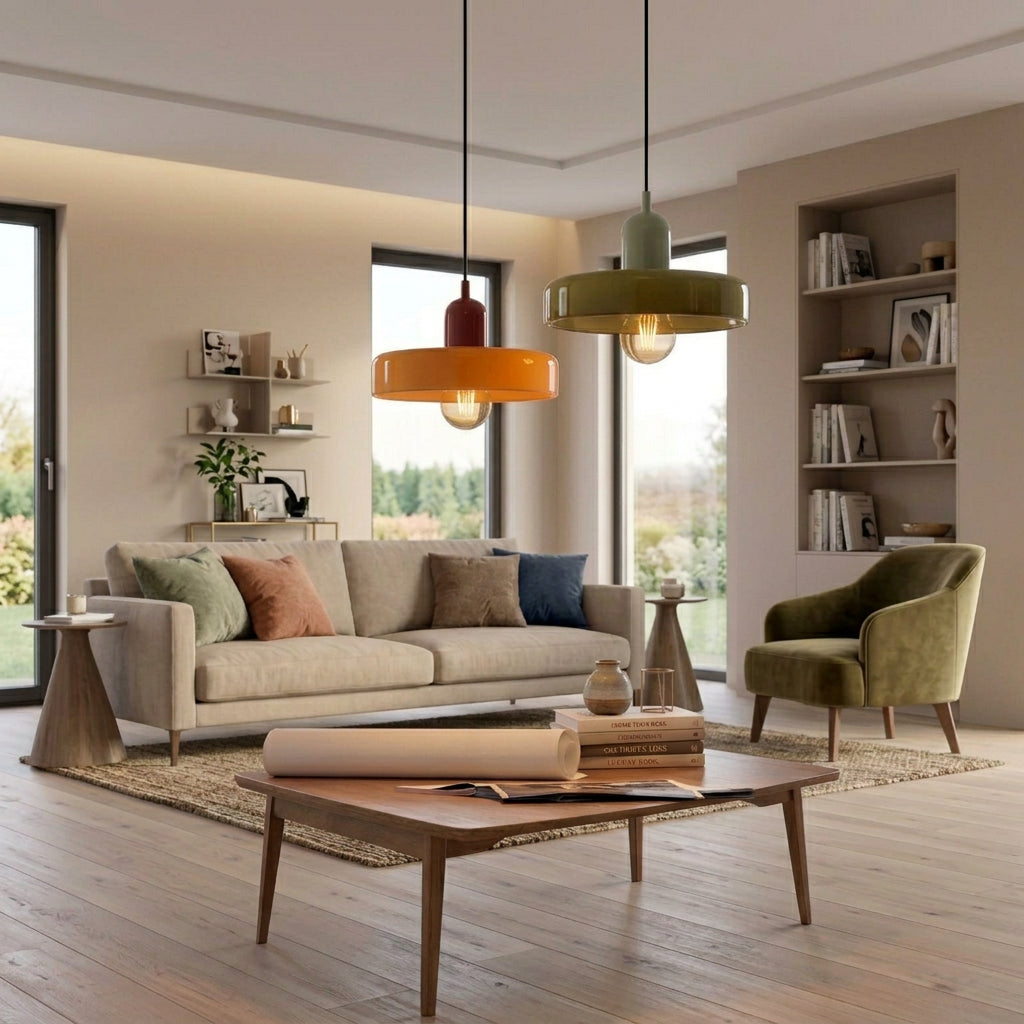 Retro glass pendant light