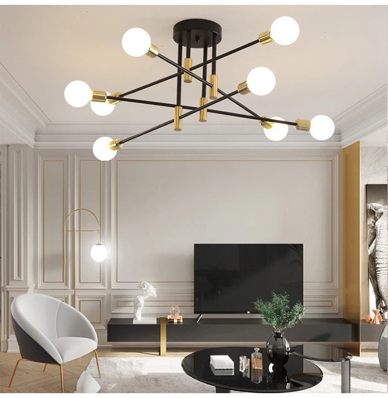 Retro Industrial Iron Ceiling LED Chandelier - Housdecor